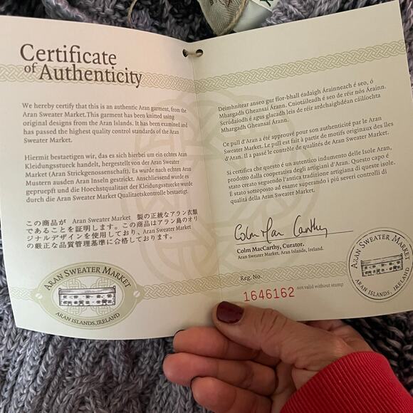 Aran Sweater Market Women's Fairisle Merino Wool Knit Hoodie Gray XL NWT - Picture 4 of 8